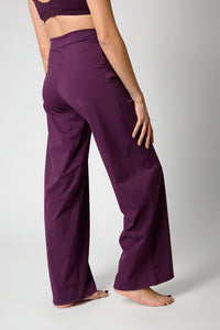 Yoga Democracy Ultimate Wide Leg Trouser in mulberry - women's pants - alternate view