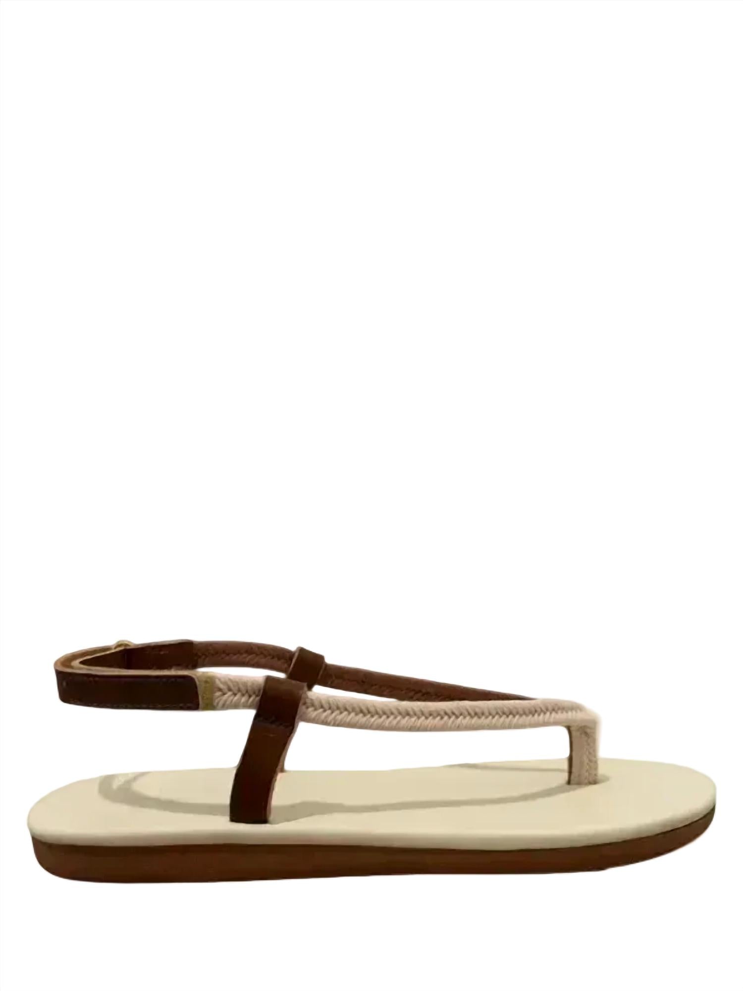 ANCIENT GREEK SANDALS Women's Zoi Flat Sandal in beige tan - women's sandal
