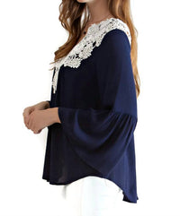 Entro - Bell Sleeve Crochet Top