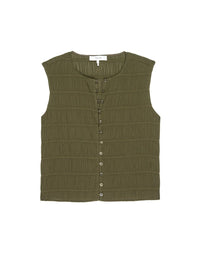 FRAME Smocked Tank Top in juniper - women's tank top - view 4
