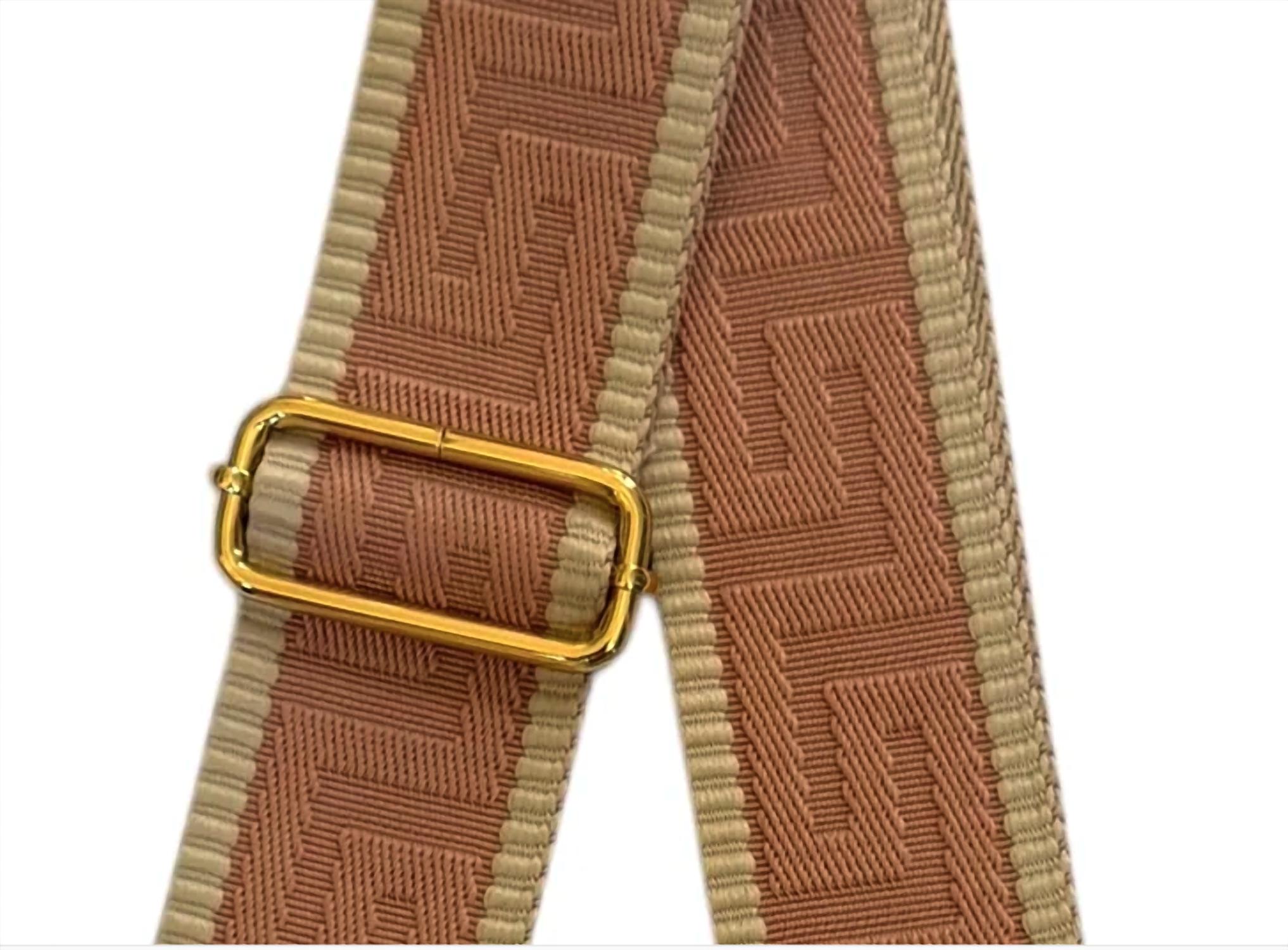 Made in Italy Women's Woven Guitar Style Bag Strap in italy women s woven guitar style bag strap in blush pink - women's item - detail view