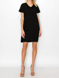 Joh Audrey V-neck Dress With Pockets in black - women's dress - detail view