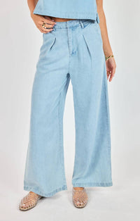 Sadie & Sage It's Pouring Pants in light chambray - women's pants