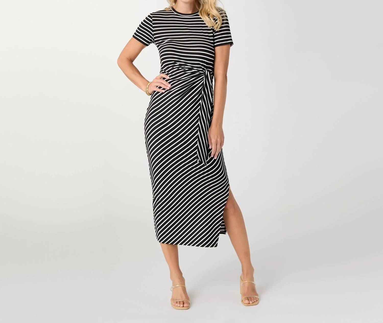 Coco + Carmen - Amara Stripe Tie Waist Midi Dress
