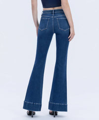 FLYING MONKEY Wells Flare Denim Jeans in luminous promise - women's jeans - detail view