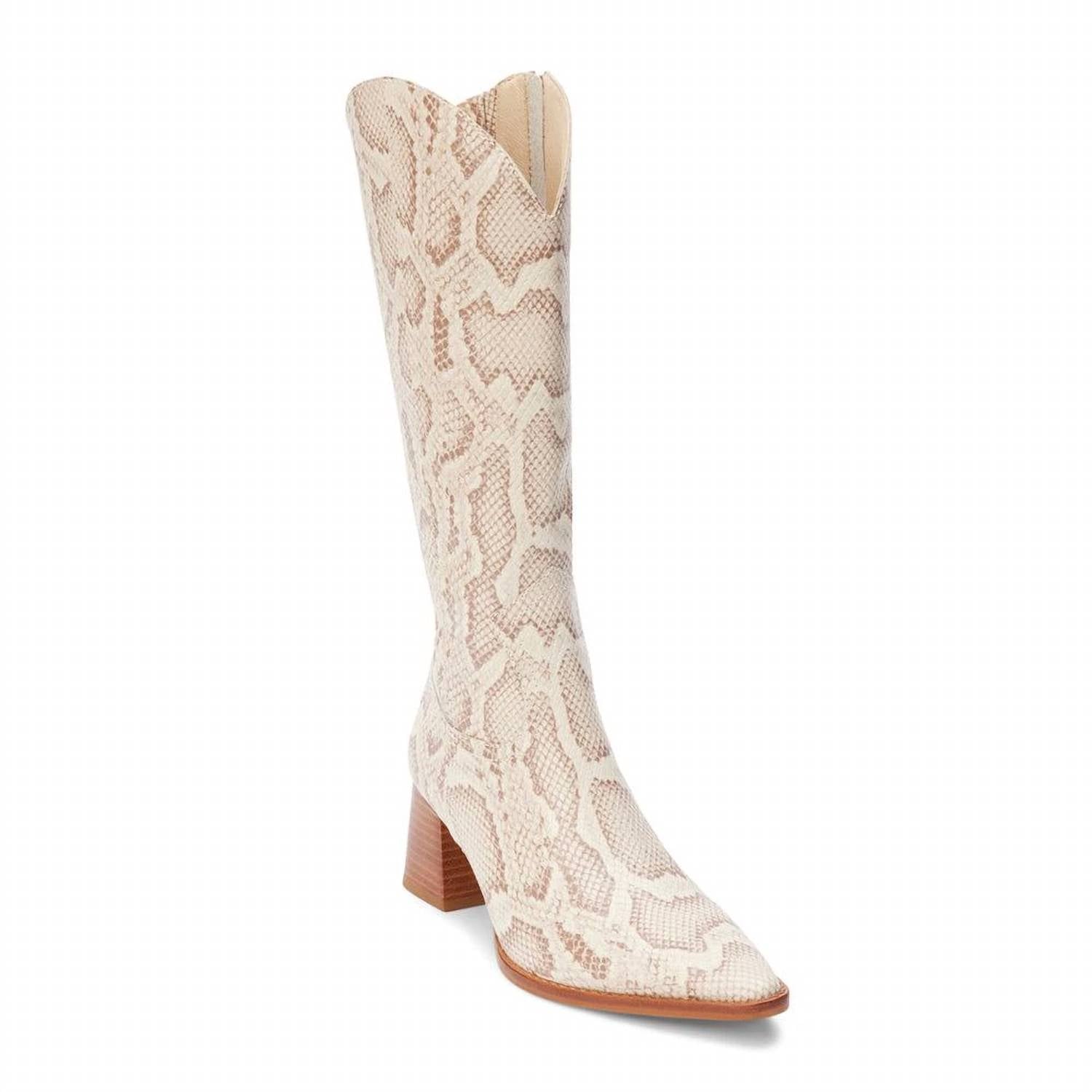 Matisse Women's Addison Snake Boots in beige multi - women's shoe - alternate view