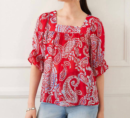 Karen Kane - Ruffle Sleeve Square Neck Top