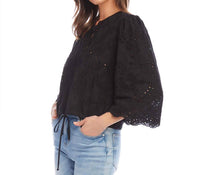 Karen Kane - Brecklyn Embroidered Tie Waist Top