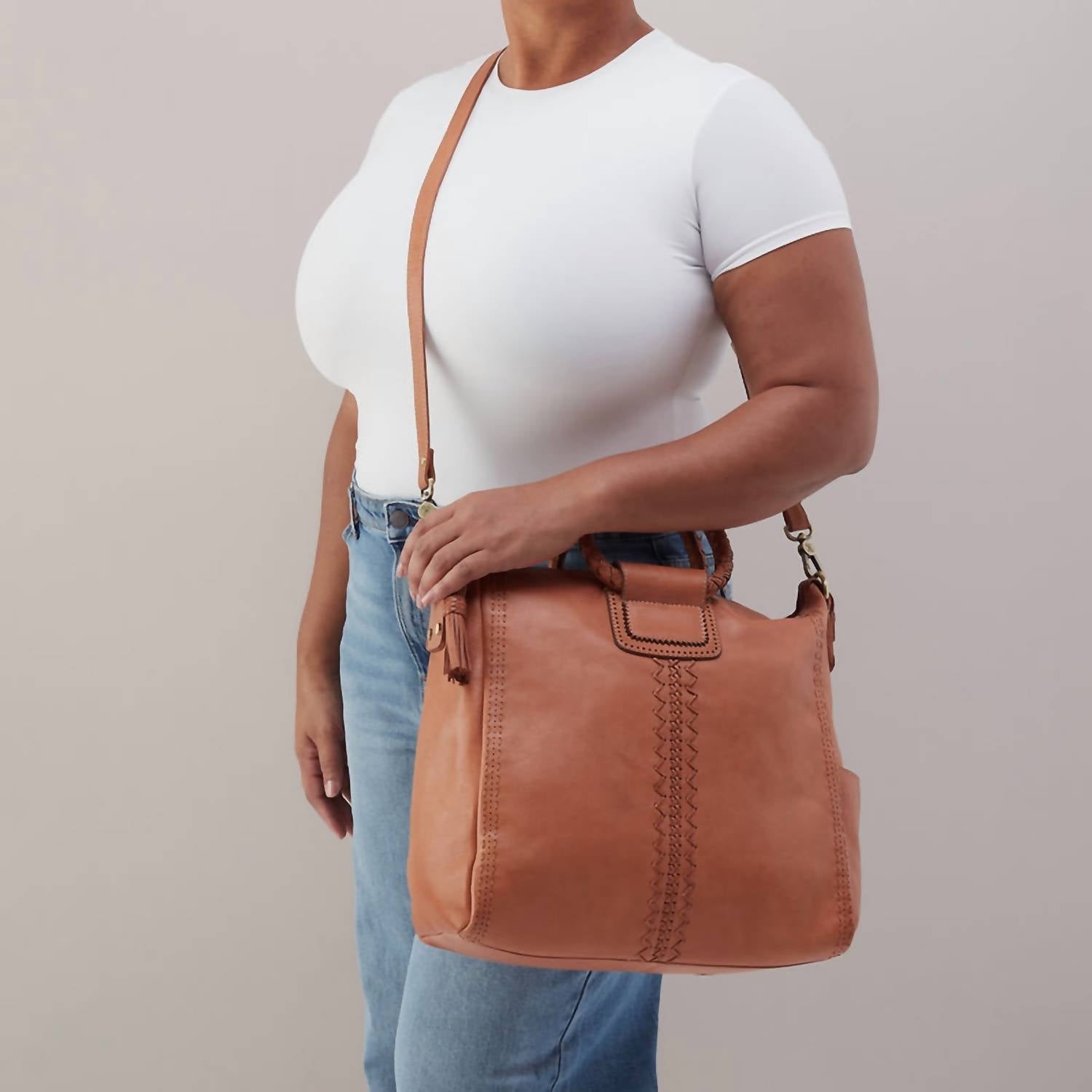 HOBO Women's Sheila Satchel Bag in harvest wheat - women's bag - detail view