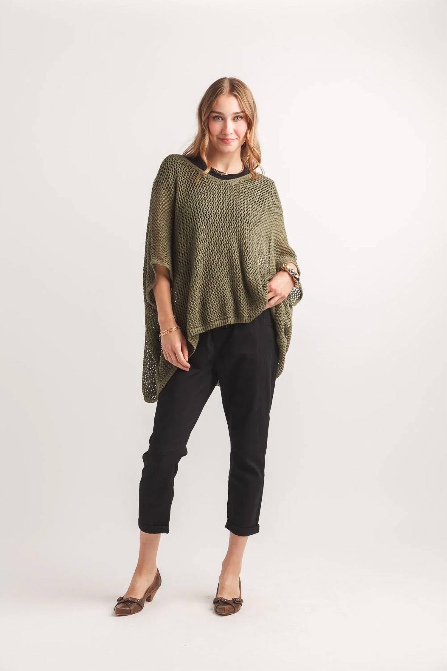 Papillon - Open Mesh Knit Poncho