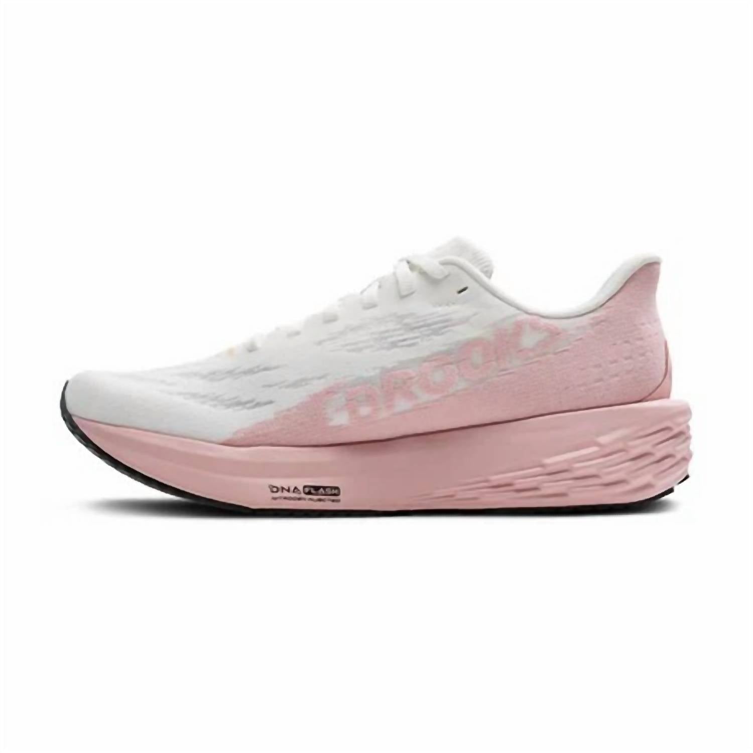 BROOKS Women's Launch 11 Shoes in white gold pink - women's sneaker - detail view