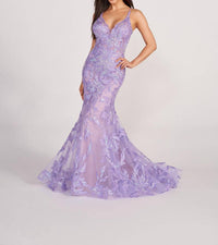 Ellie Wilde - Embroidered Trumpet Evening Dress
