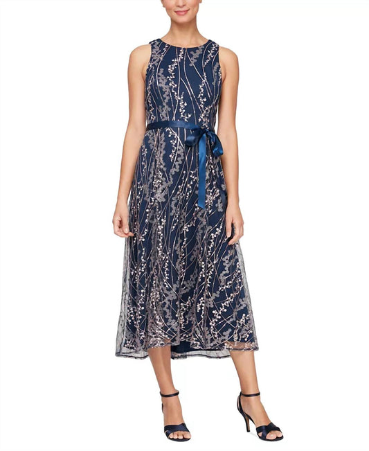 Alex Evenings - Embroidered Sleeveless Midi Dress