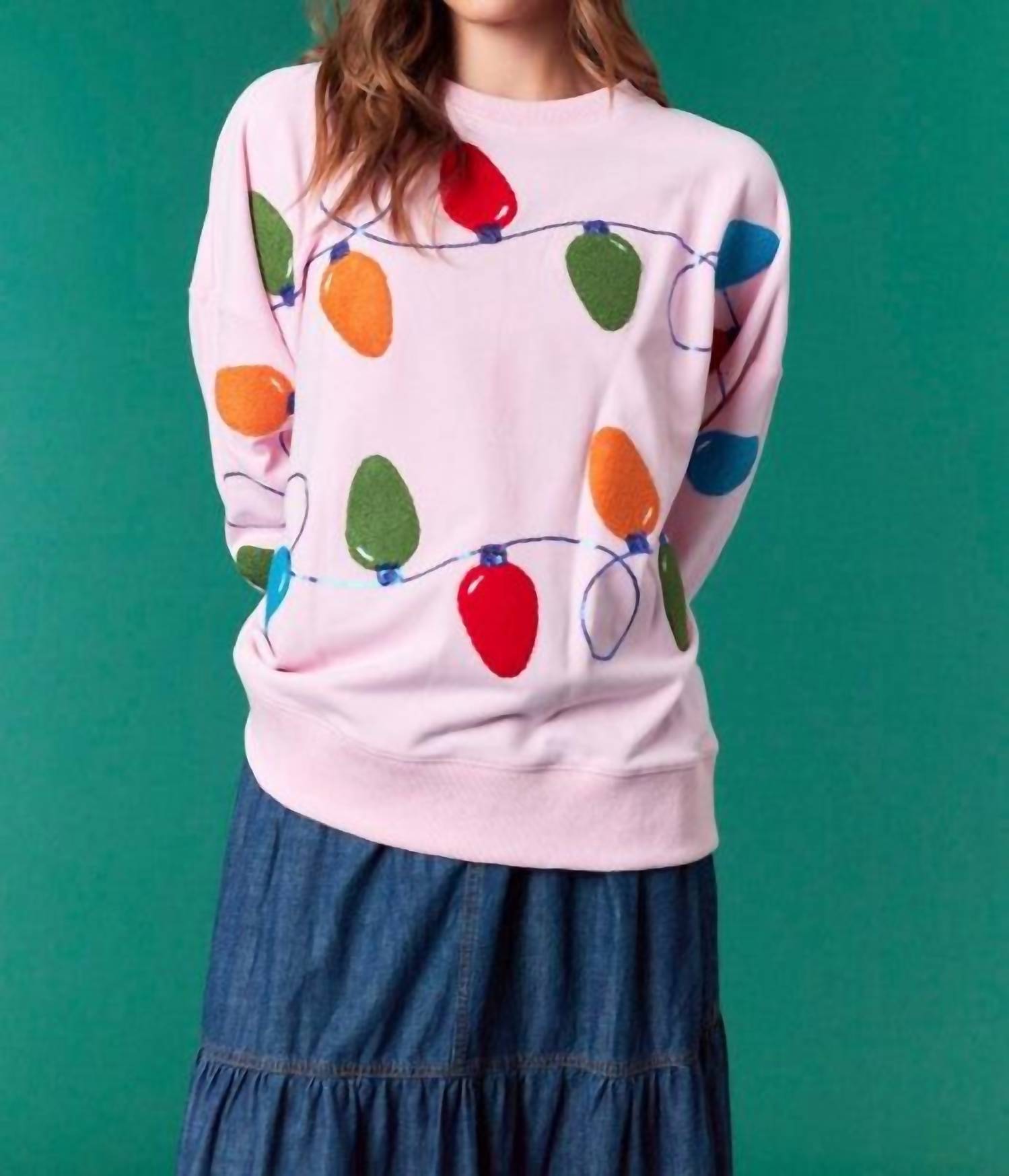 Peach Love - Christmas Lights Sweatshirt