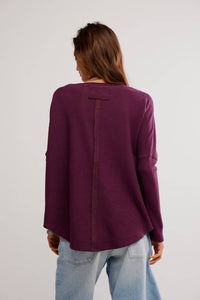 Free People - Latte Blues Solid Thermal Sweater