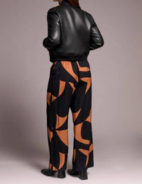 TRIBAL Soft Faux Leather Bomber Jacket in black - women's jacket - detail view