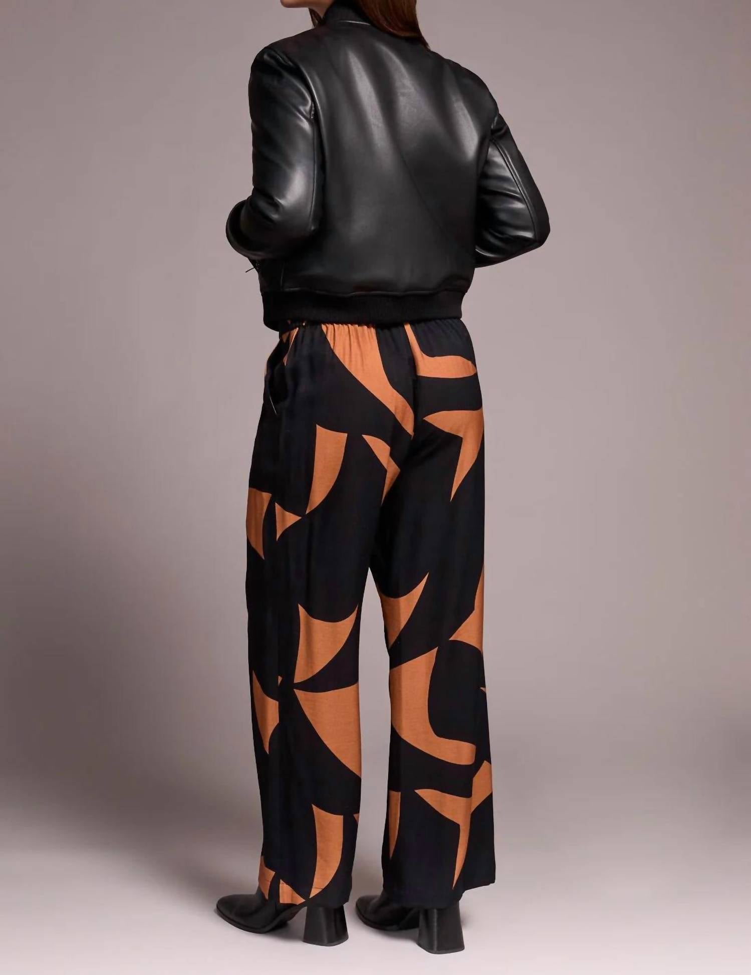 TRIBAL Soft Faux Leather Bomber Jacket in black - women's jacket - detail view