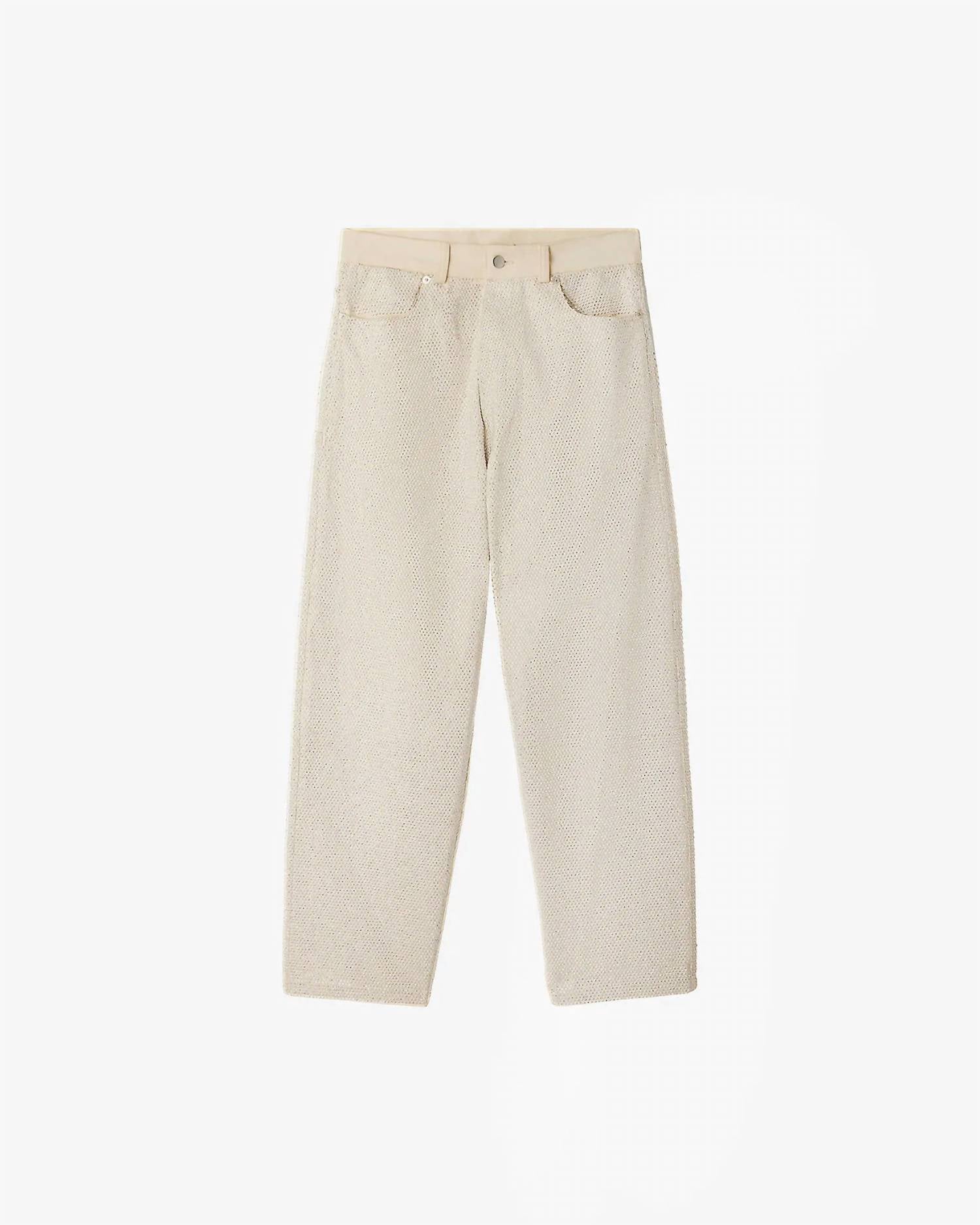 Mes Demoiselles - Micro Rhinestones Straight Leg Pants