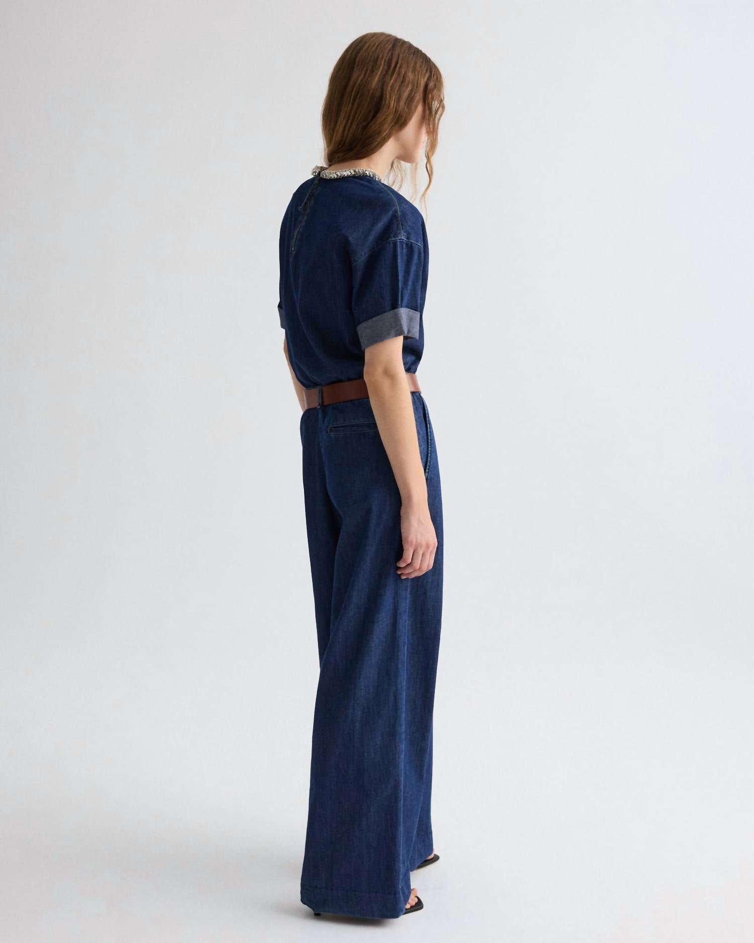 Twp - Ex T With Crystal Collar Denim Shirt