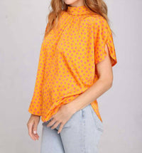 LeLe de Baltzac Sistine Tulip Sleeves Top in yellow - women's blouse - alternate view