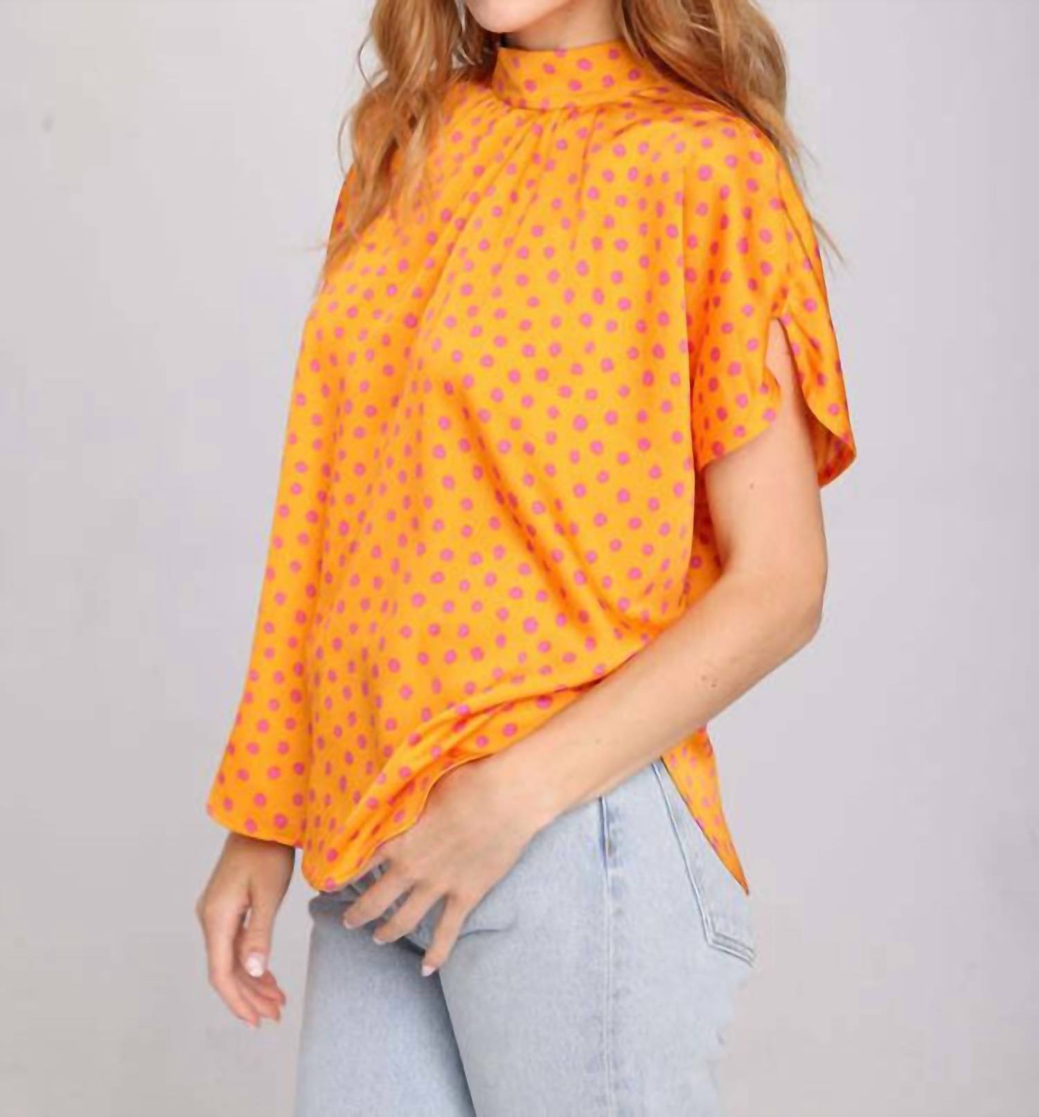 LeLe de Baltzac Sistine Tulip Sleeves Top in yellow - women's blouse - alternate view
