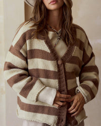 Lovlov - Striped Two Tone Cardigan