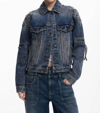 Desigual Women’s Studded Denim Jacket in blue - women's jacket