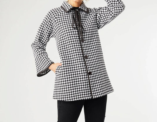 Coco + Carmen - Houndstooth Button-up Coat