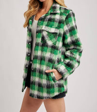 Bluivy - Brushed Flannel Plaid Shacket