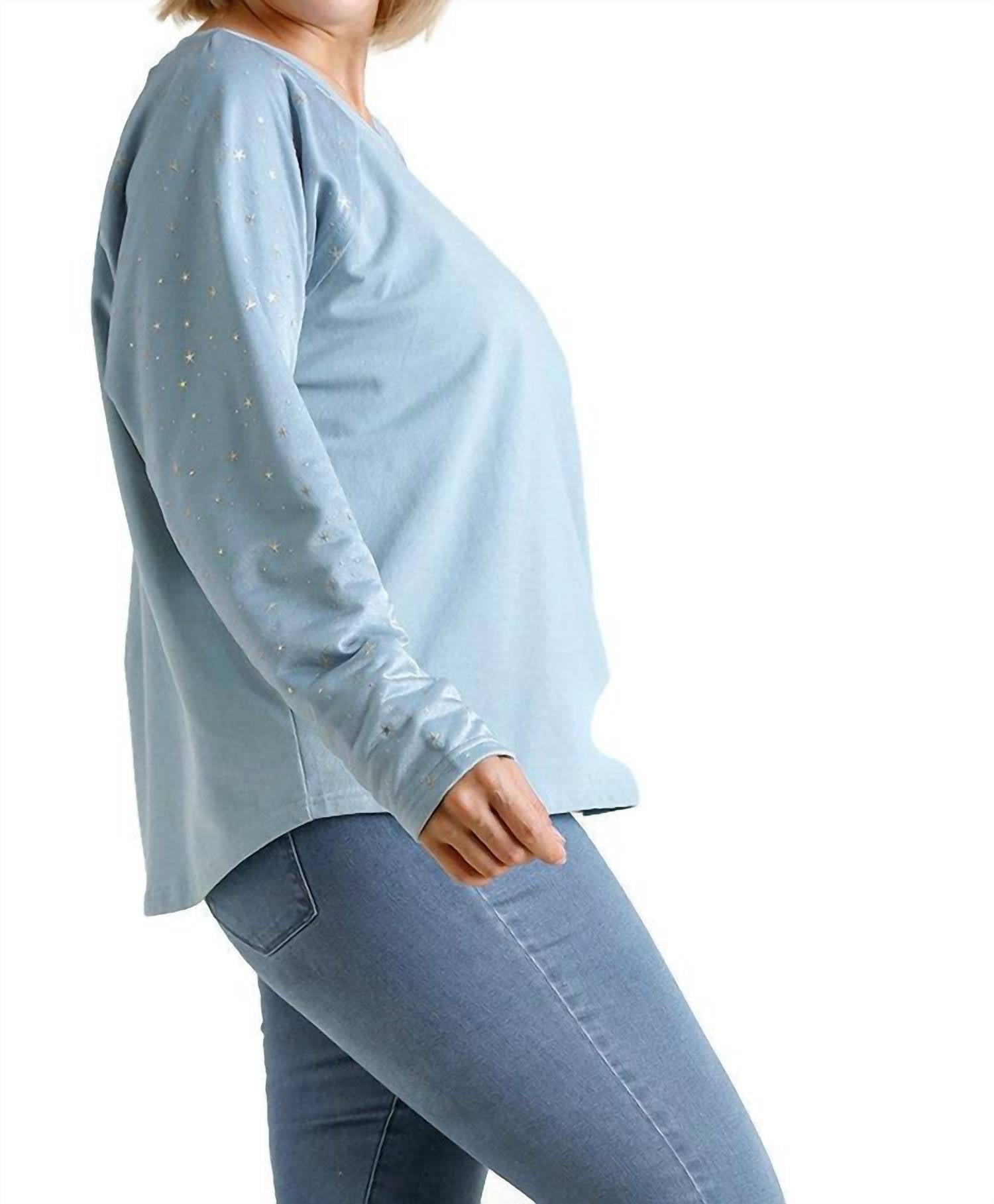 Umgee - Star Layered Mesh Sleeve Top