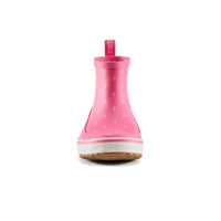 Grundens Kid's Guppy Rain Boots in pink anchor - kids' shoe - detail view