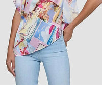 L'Agence - Driselle Printed Asymmetric Scarf Top