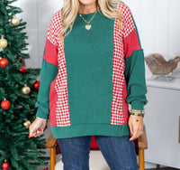 Heimish Usa - Long Sleeve Check Side Top - Plus