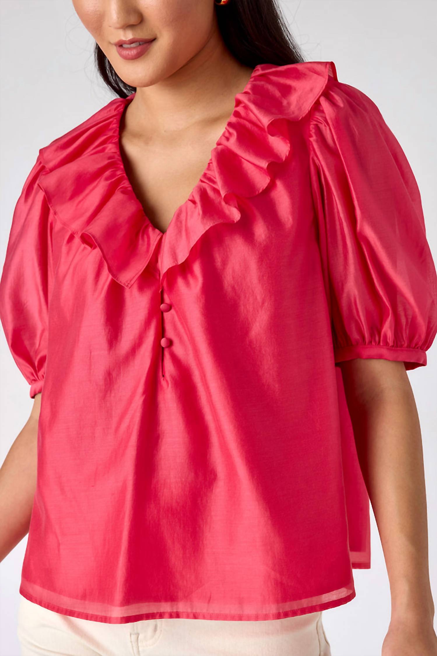 Crosby By Mollie Burch - Violet Puff Sleeves Top