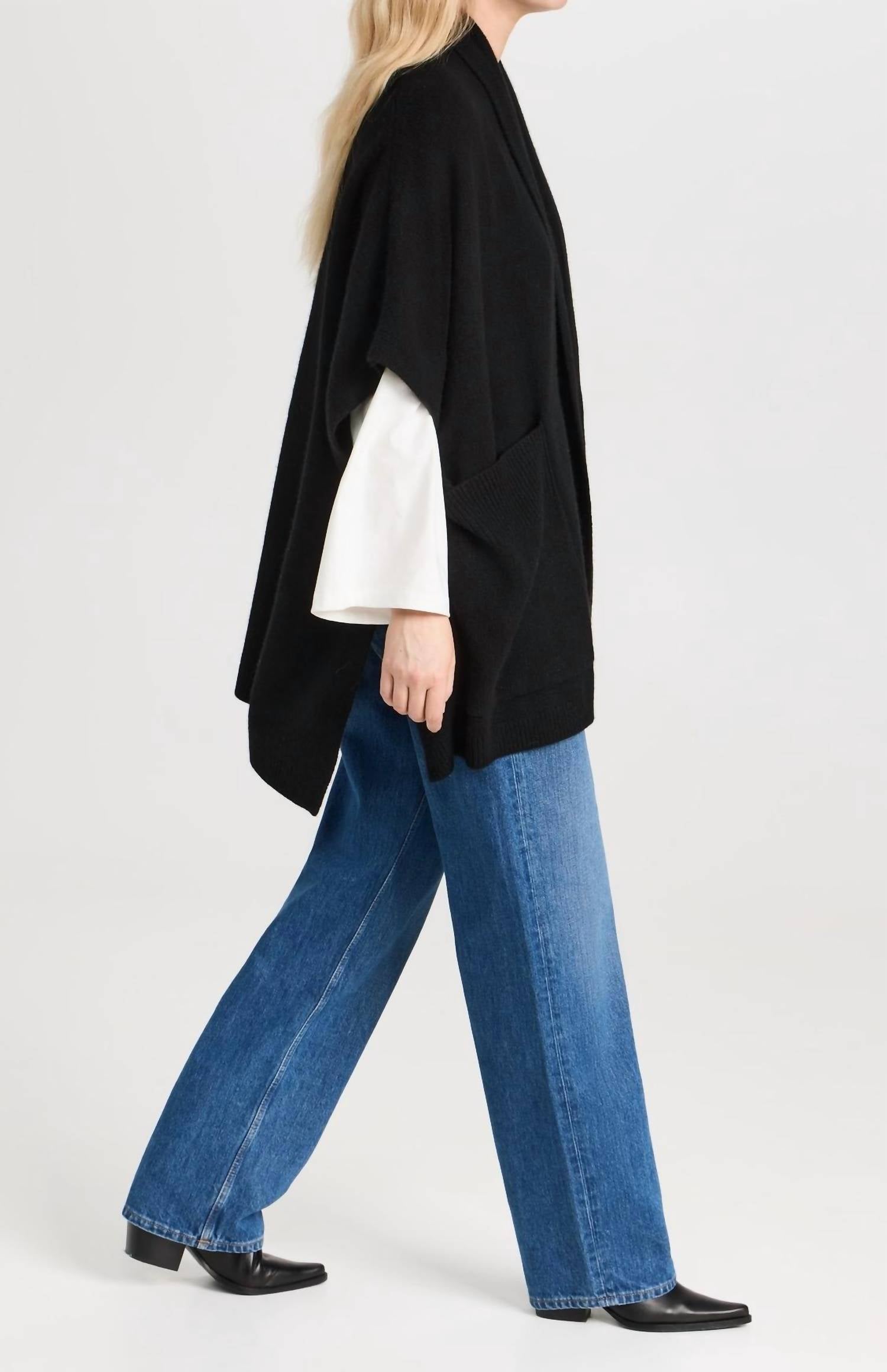 White + Warren - Cashmere Blend Open Poncho