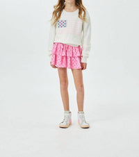 THEME Tiegan American Flag Sweater in white - kids' sweater