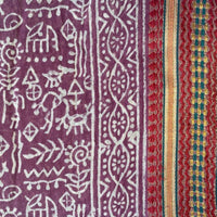 The Fox And The Mermaid - Women's Naturally Dyed Block Printed Zari Sarong