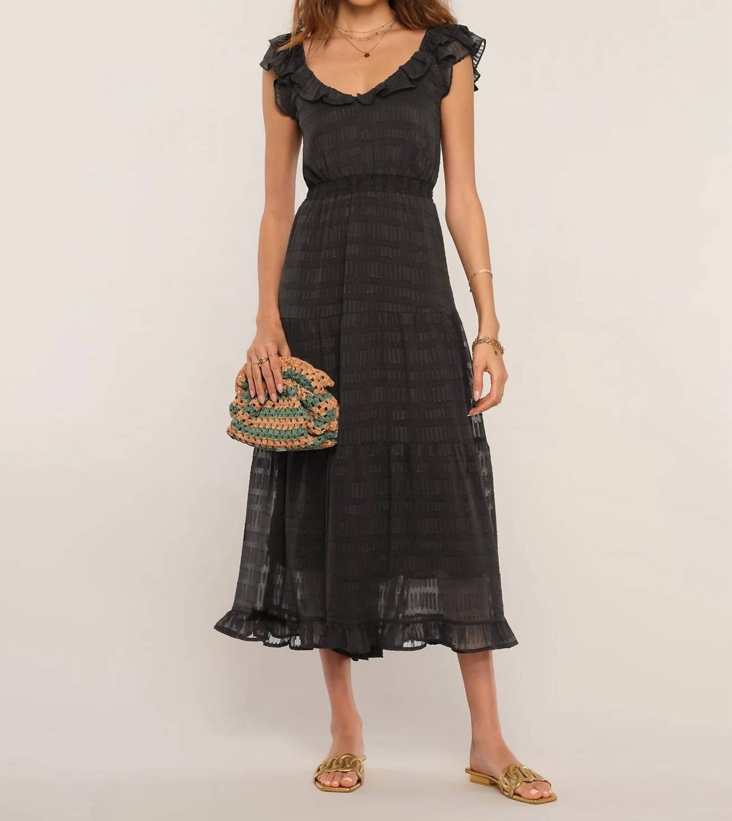 heartloom Vesna Midi Dress in black - women's dress