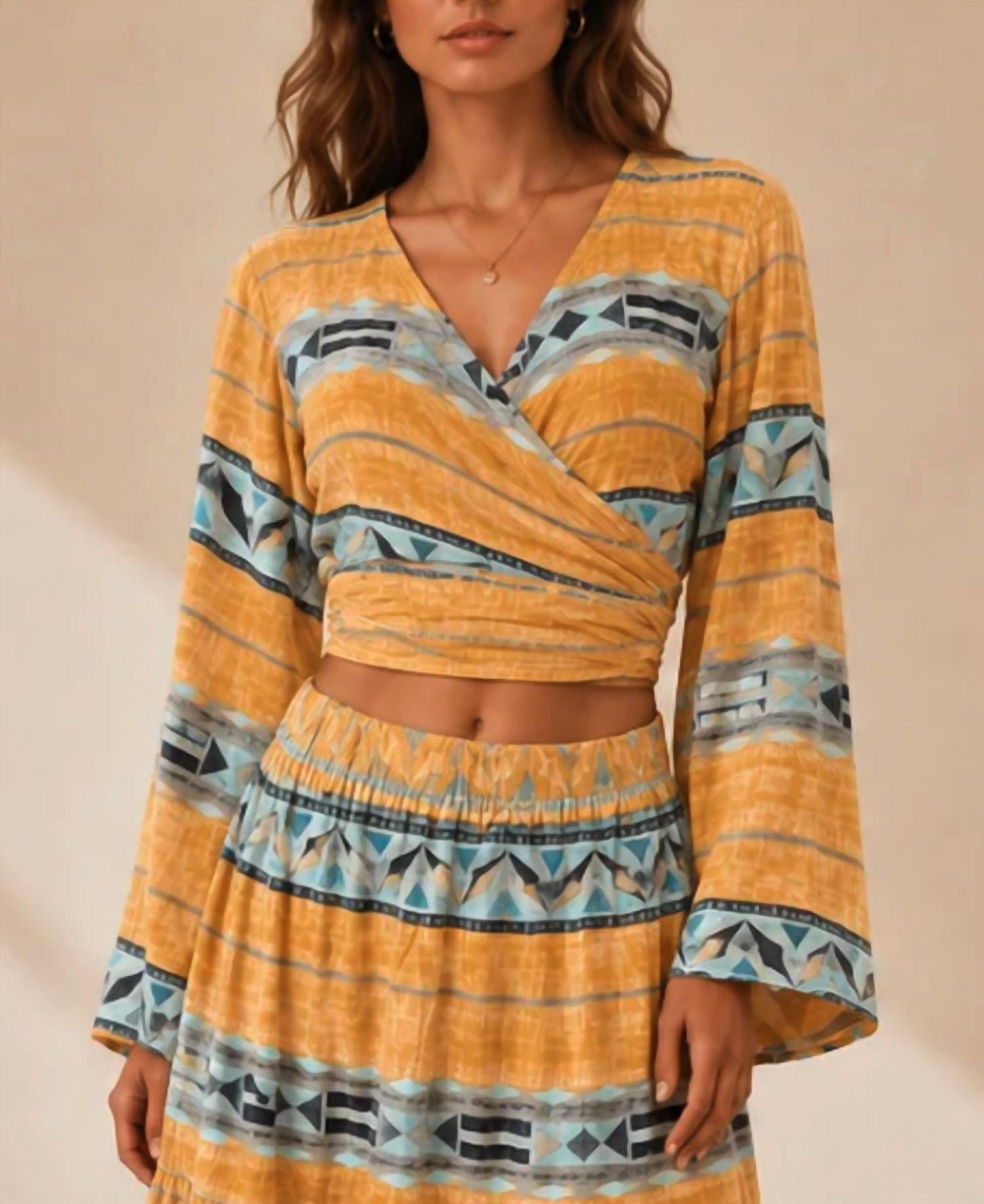 Mystery Resort - Mirena Wrap Top And Maxi Skirt Set
