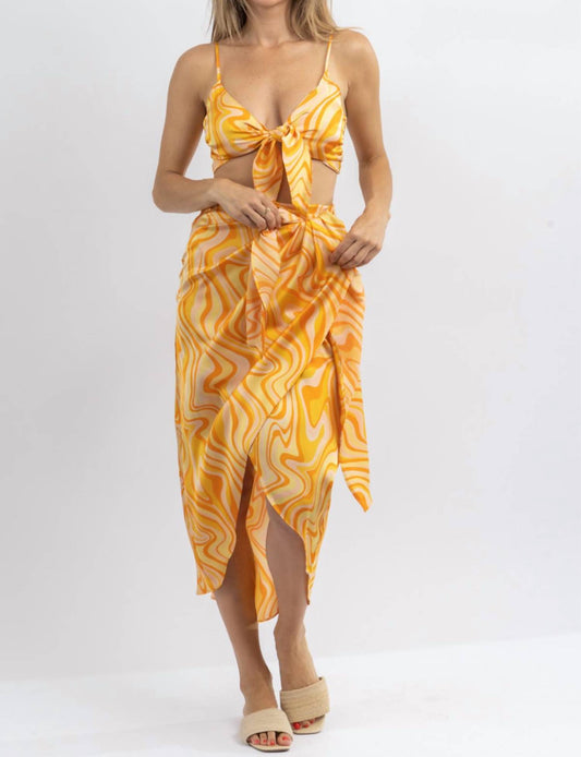 SUNSET COCKTAILS MULTISWIRL SKIRT SET