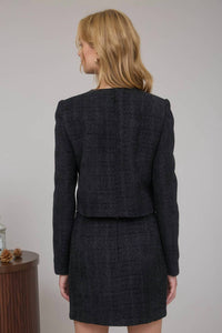 The Workshop Studio - Mia Bow Detail Tweed Cropped Blazer