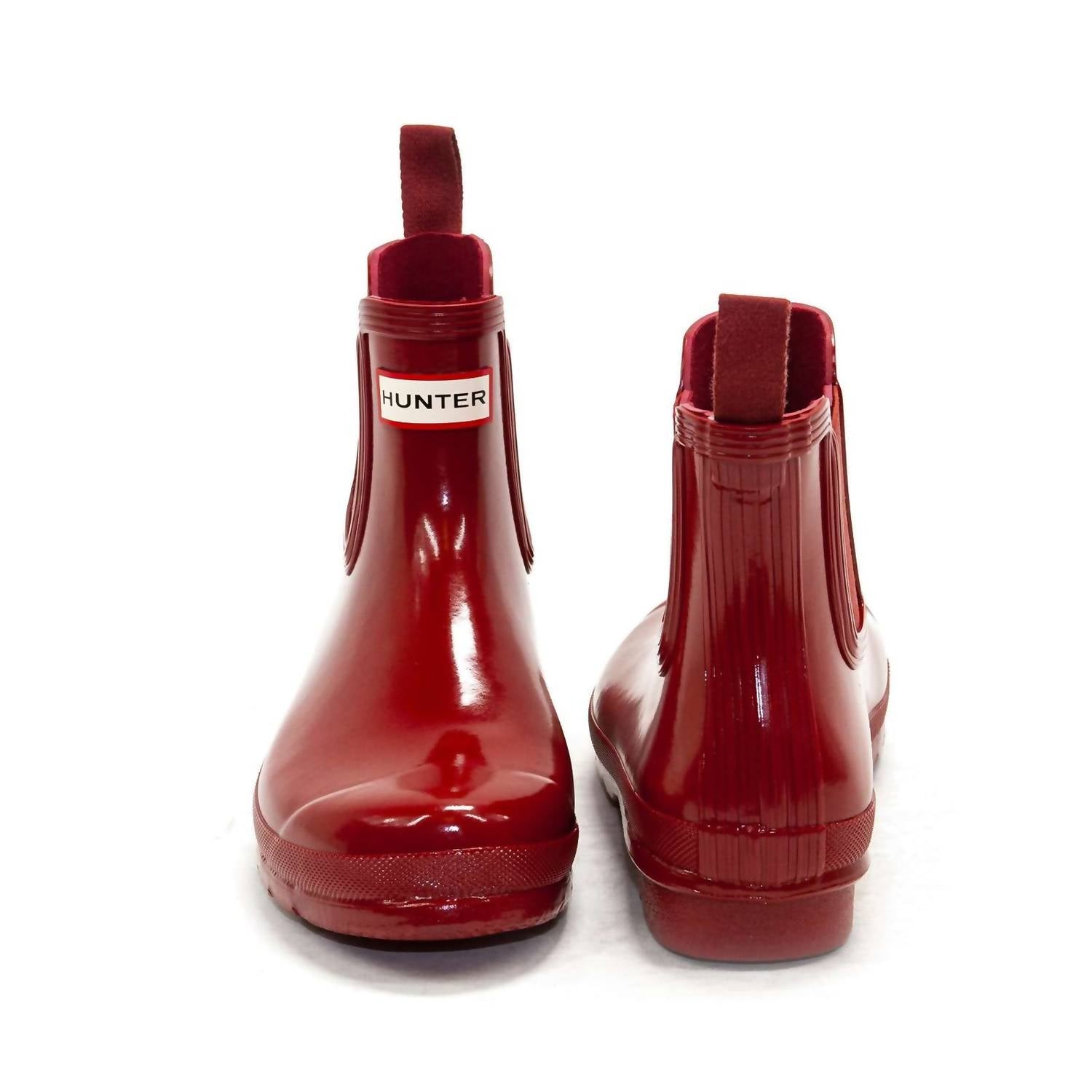 HUNTER Women's Original Gloss Chelsea Boots in military red - women's shoe - view 4