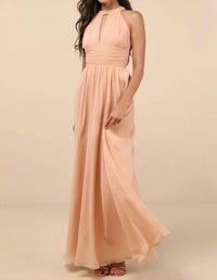 Lulus - Women's Sintra Pleated Backless Maxi Dress