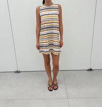 Atm - Sleeveless Striped Muscle Dress