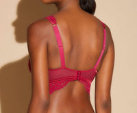 Cosabella Magnolia Curvy Bralette in deep ruby - women's intimate - detail view
