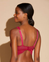 Cosabella Magnolia Curvy Bralette in deep ruby - women's intimate - alternate view