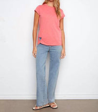 CHARLIE B Organic Cotton Heart Cut-out T-shirt in sorbet - women's t-shirt - view 4