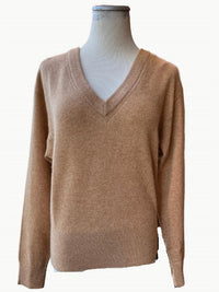 White + Warren - Cashmere Wide V-neck Long Sleeve Top
