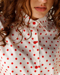 Grace + Emma - Cherry Crush Polka Dot Button Up