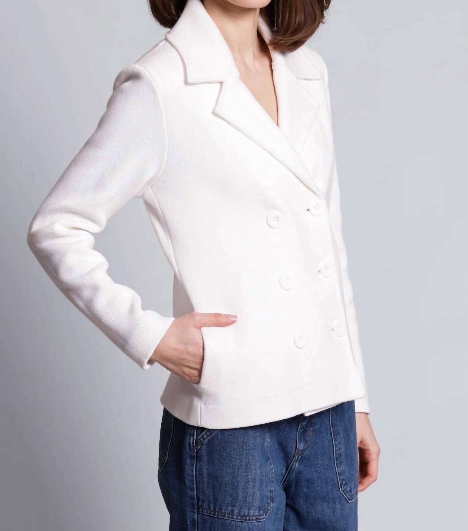 Minnie Rose - Cotton Blend Short Peacoat